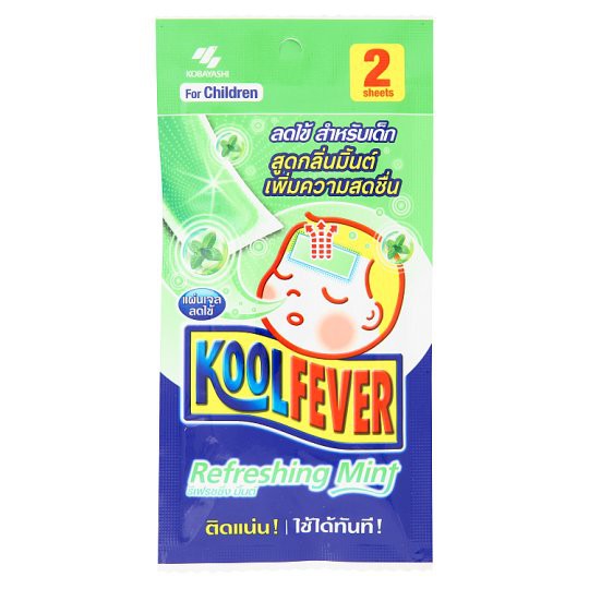 KOOLFEVER Освежающая мята Лист жаропонижающего геля для детей / KOOLFEVER Refreshing Mint Antipyretic 2 Sheet