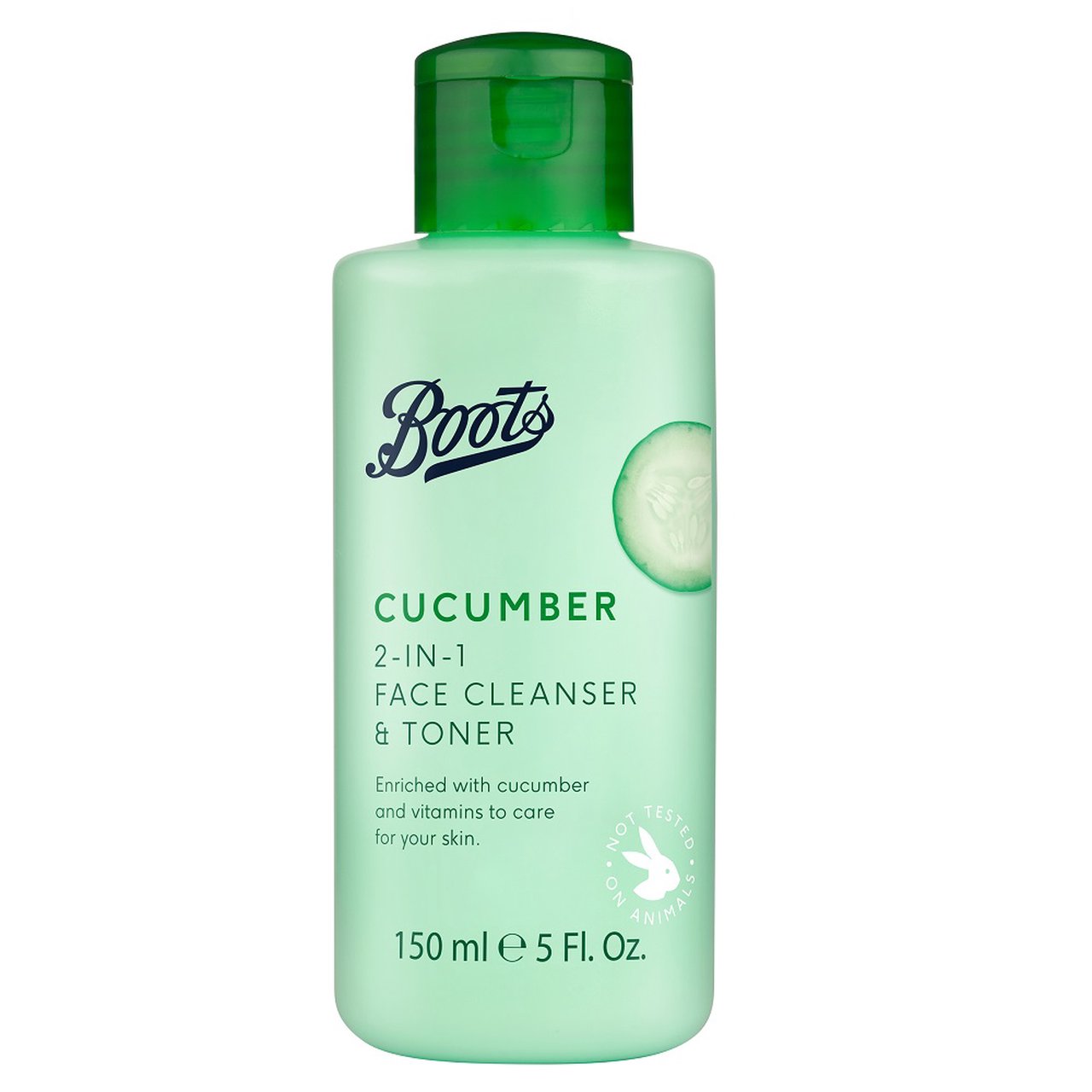 BOOTS CUCUMBER ОЧИЩАЮЩЕЕ СРЕДСТВО ДЛЯ ЛИЦА И ТОНЕР 2-В-1 150 МЛ / BOOTS CUCUMBER 2-IN-1 FACE CLEANSER & TONER 150ML