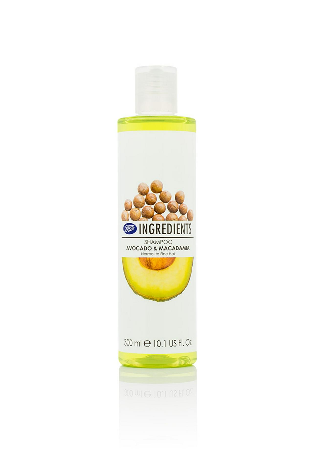 BOOTS Ingredients Шампунь Авокадо и Макадамия 300мл / BOOTS Ingredients Shampoo Avocado & Macadamia 300ml